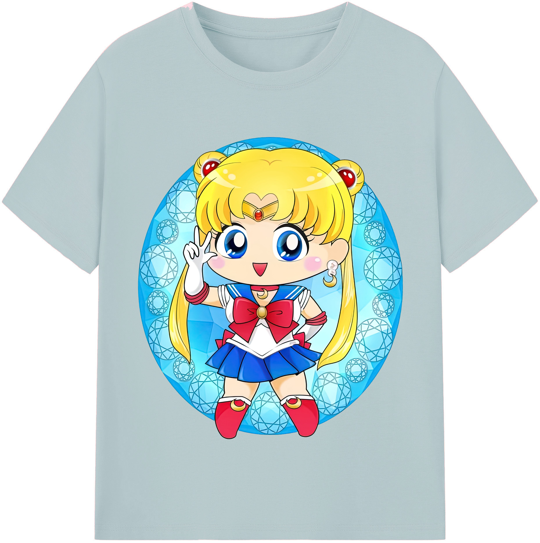 （画像用） 美少女戦士セーラームーン 月野 うさぎ つきの うさぎ Sailor Moon Tsukino Usagi 綿100％半袖Tシャツ（フロントプリント）